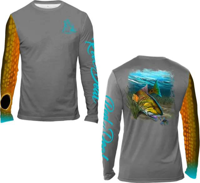 Redfish Long Sleeve Youth Charcoal Performance Dri-Fit (Y01)