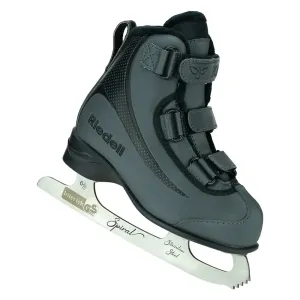 Riedell Soar Youth Ice Skates - Recreational Soft Beginner Figure Ice Skates | Onyx | Size 10 JR