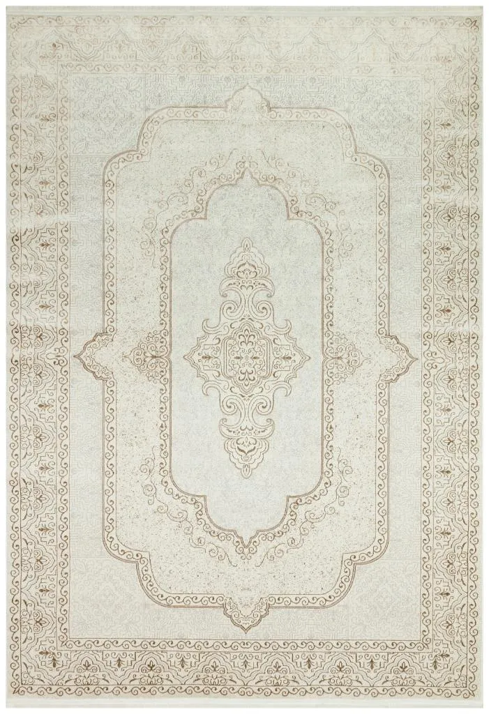 Riena Thin Latte Kitchen Rug with Washable Non-Slip Base 1122