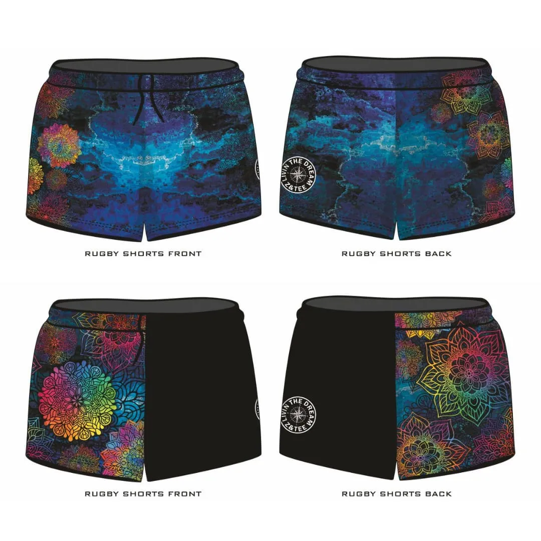 Rugby Shorts | Kaleidoscope Mandala Black ★Pre-Order★