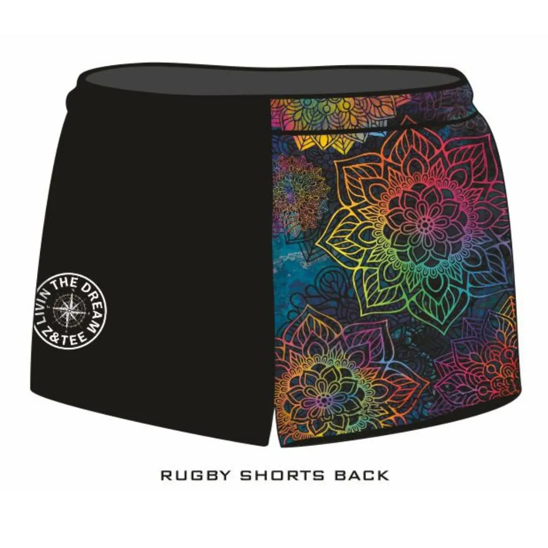 Rugby Shorts | Kaleidoscope Mandala Black ★Pre-Order★