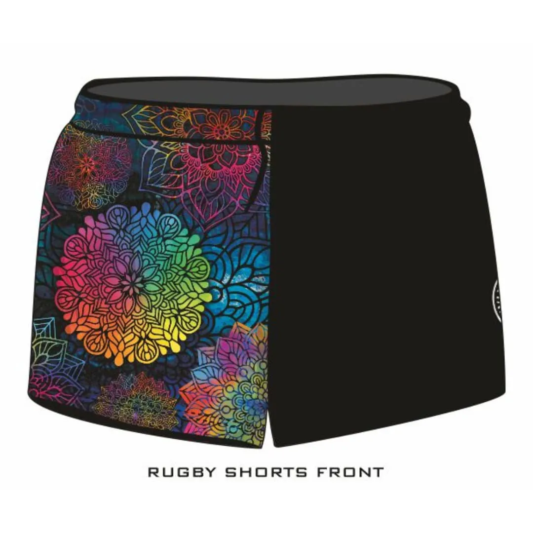 Rugby Shorts | Kaleidoscope Mandala Black ★Pre-Order★