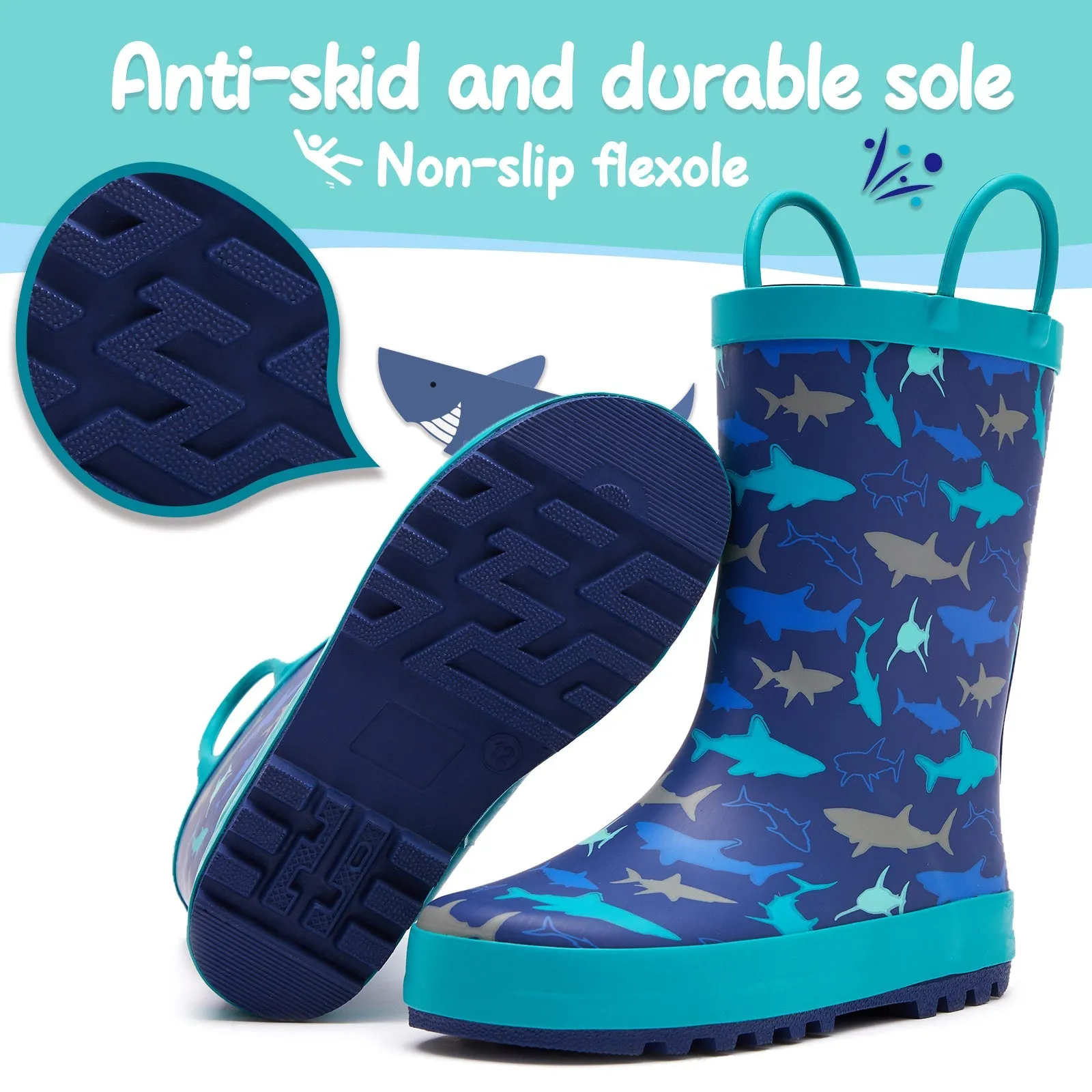 Sea World Waterproof Rubber Rain Boots