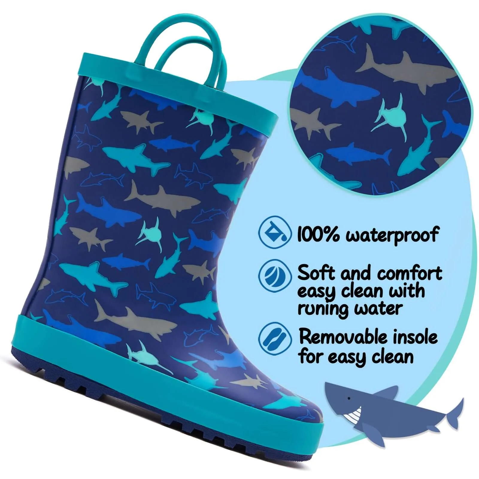 Sea World Waterproof Rubber Rain Boots
