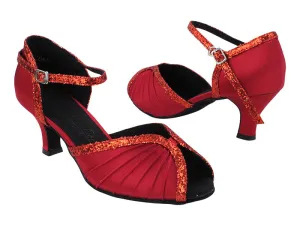 SERA3830 139 Dark Red Satin_37 Red Sparkle Trim