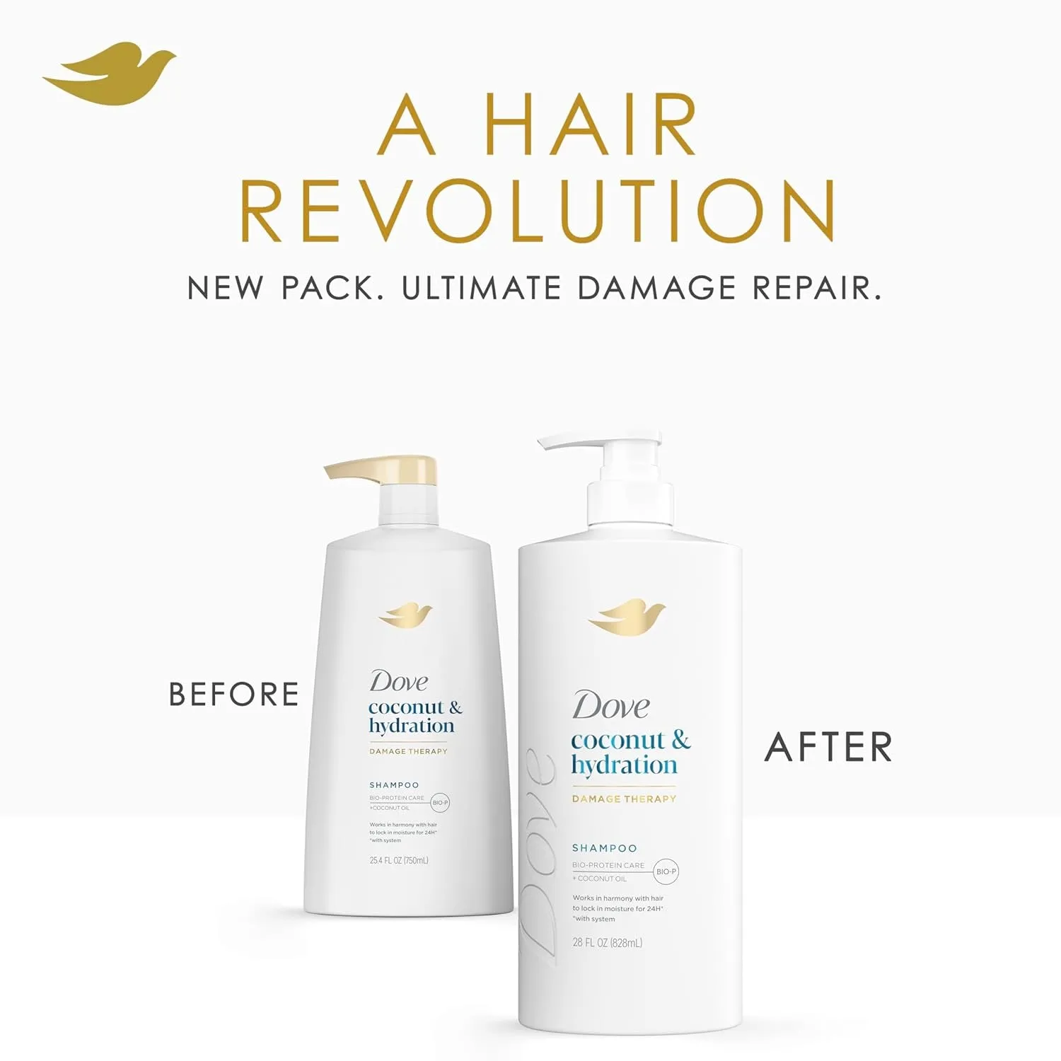 Shampoo Coconut & Hydration for Dry Hair with Bio-Protein Care Technology and Coconut Oil 28 Fl Oz