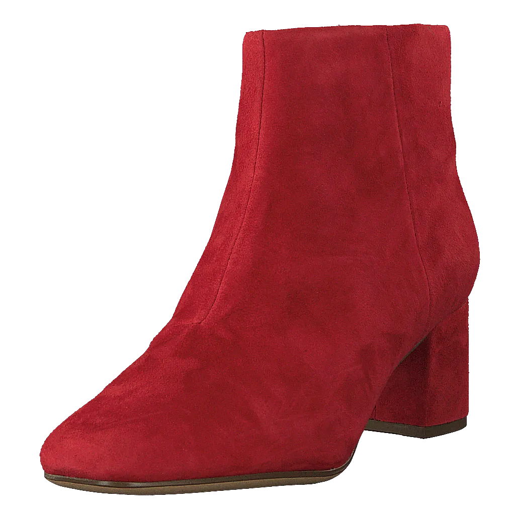 Sheer Flora Red Suede