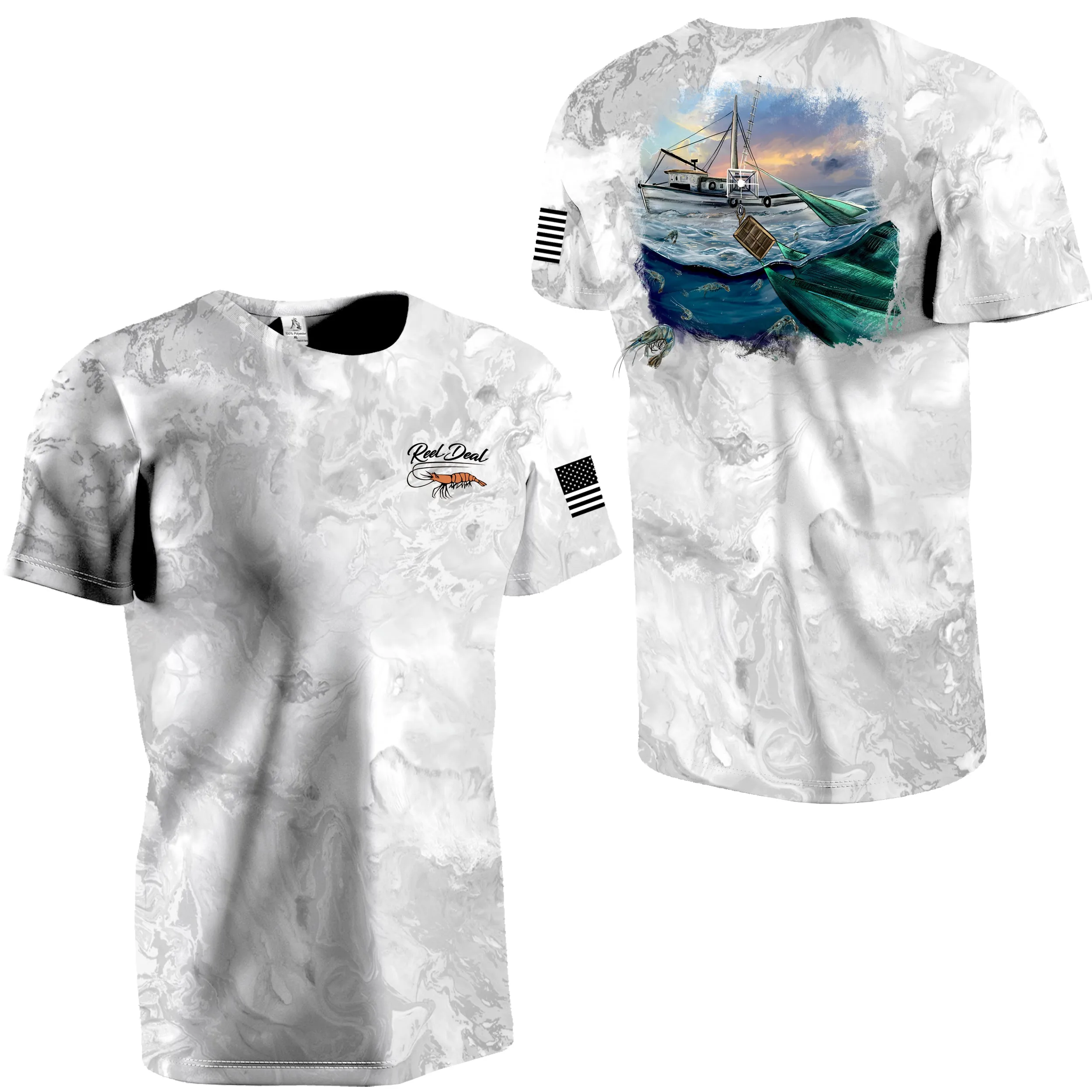 Shrimp Boat Gray Short Sleeve Dri-Fit  (SS07)