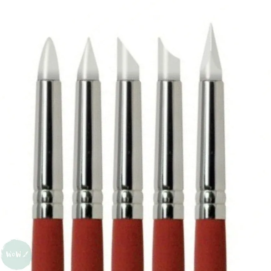 Silicone Rubber Colour shaper- Pro Arte - Set of 5 Assorted tips, 7.5mm