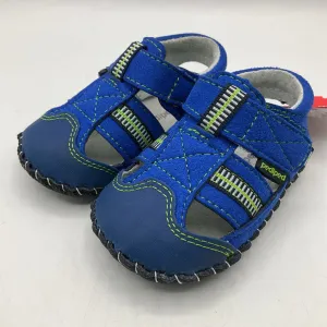 Size S (6-12m): Pediped Grayson BLUE LIME Soft-Sole Baby Shoes NEW in BOX