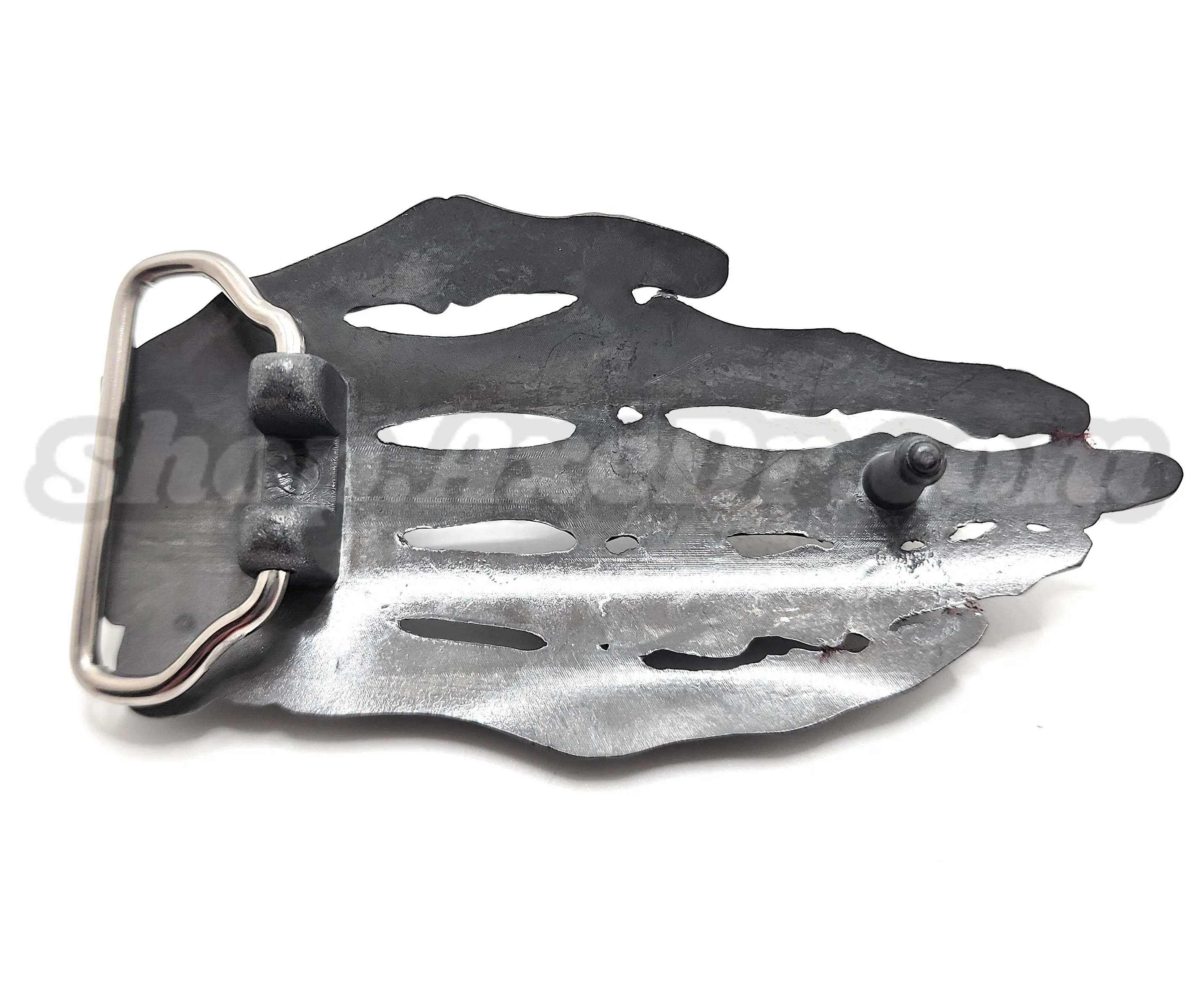 Skeleton Hand with Skull Ring Belt Buckle