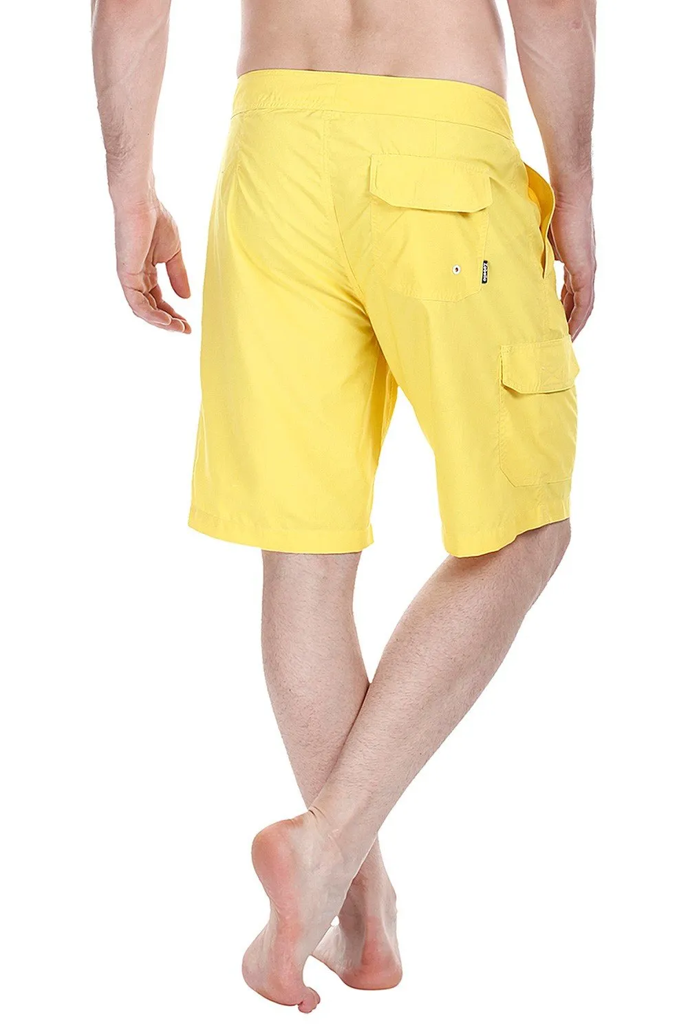 Solid Quick Dry Board Shorts With Side Pockets