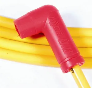 Spark Plug Wire Set - Spiral Core - 8.8 mm - Yellow - 90 Degree Plug Boots - HEI Style Terminal - Cut-To-Fit - V8 - Kit