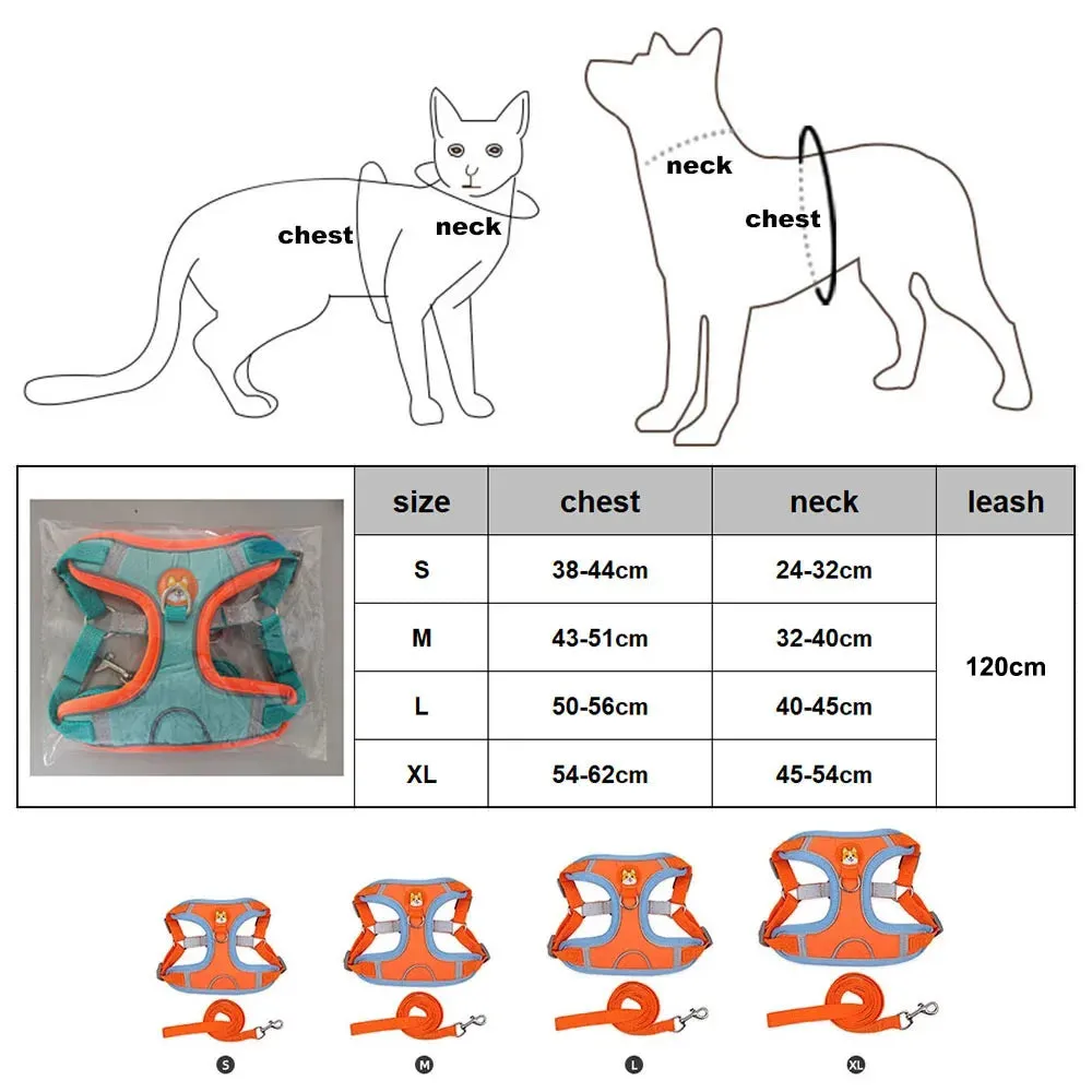 Step-In Reflective Durable Dog Harness Set