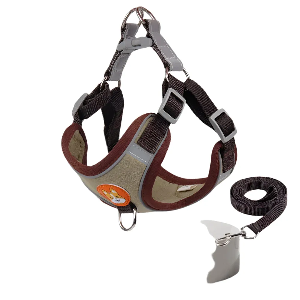 Step-In Reflective Durable Dog Harness Set