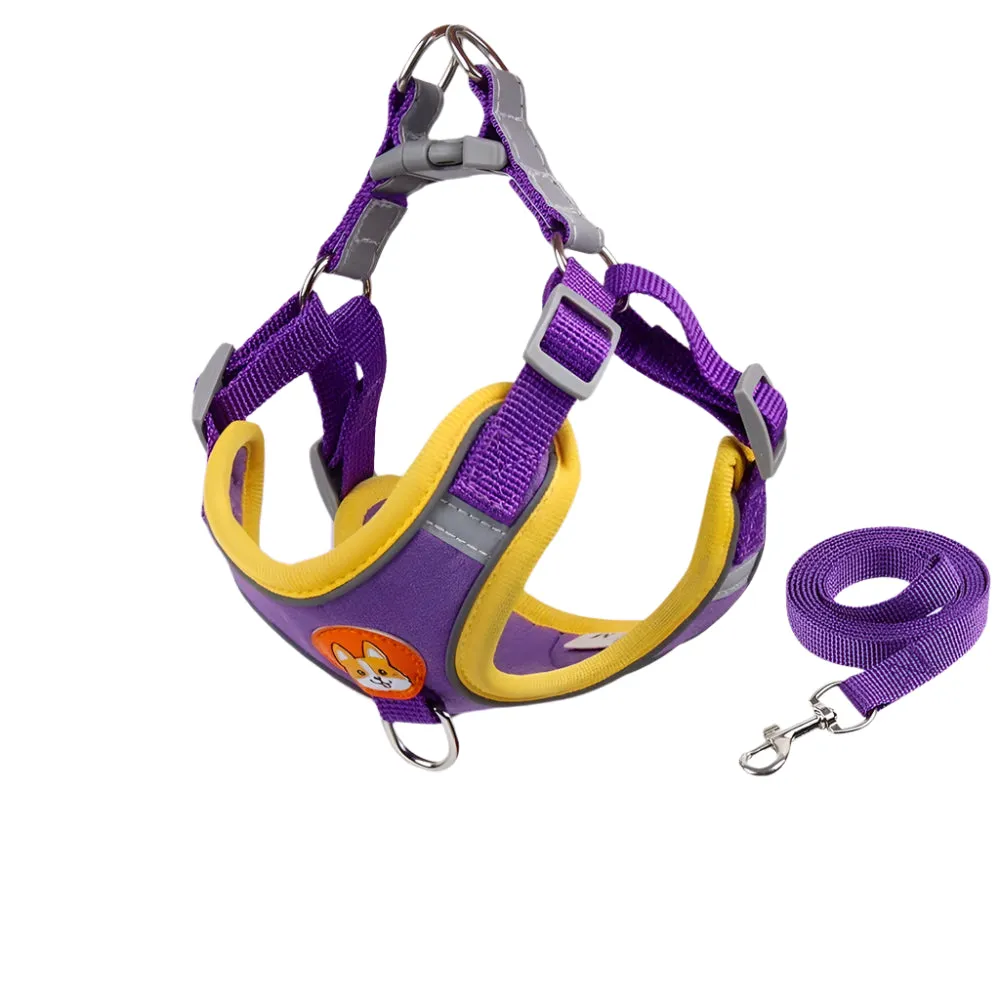 Step-In Reflective Durable Dog Harness Set