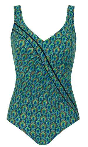 Sunmarin - Peacock Paradise V-Neck One Piece