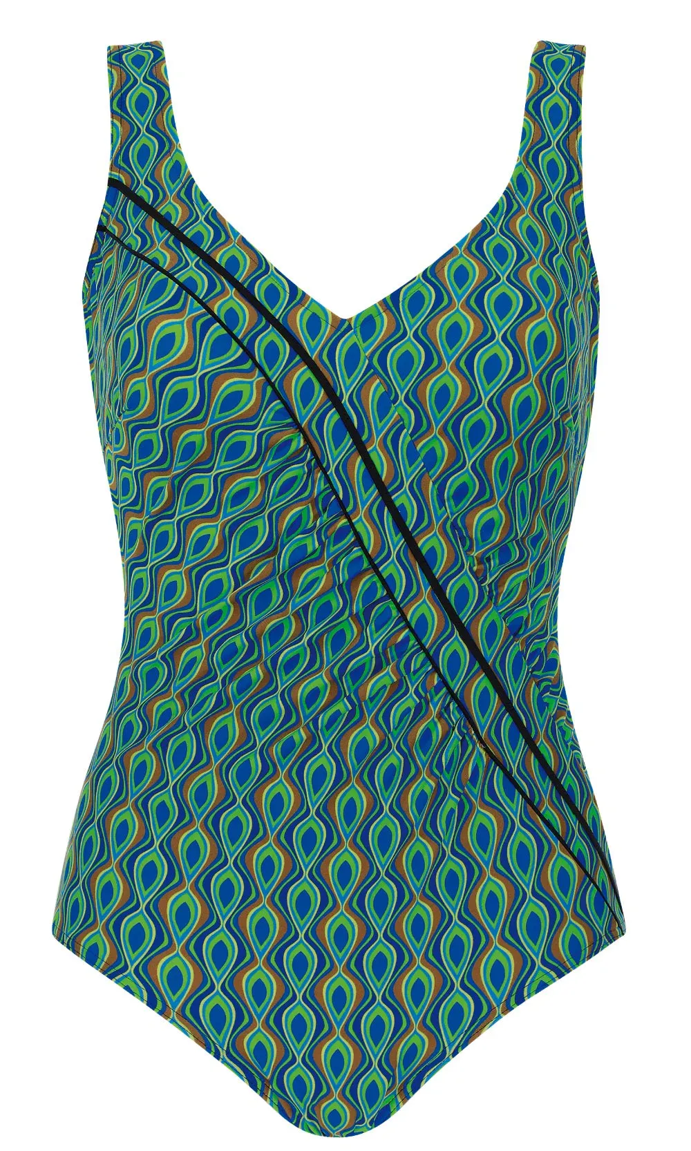 Sunmarin - Peacock Paradise V-Neck One Piece