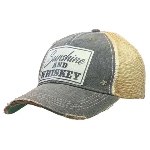 Sunshine & Whiskey Distressed Trucker Cap