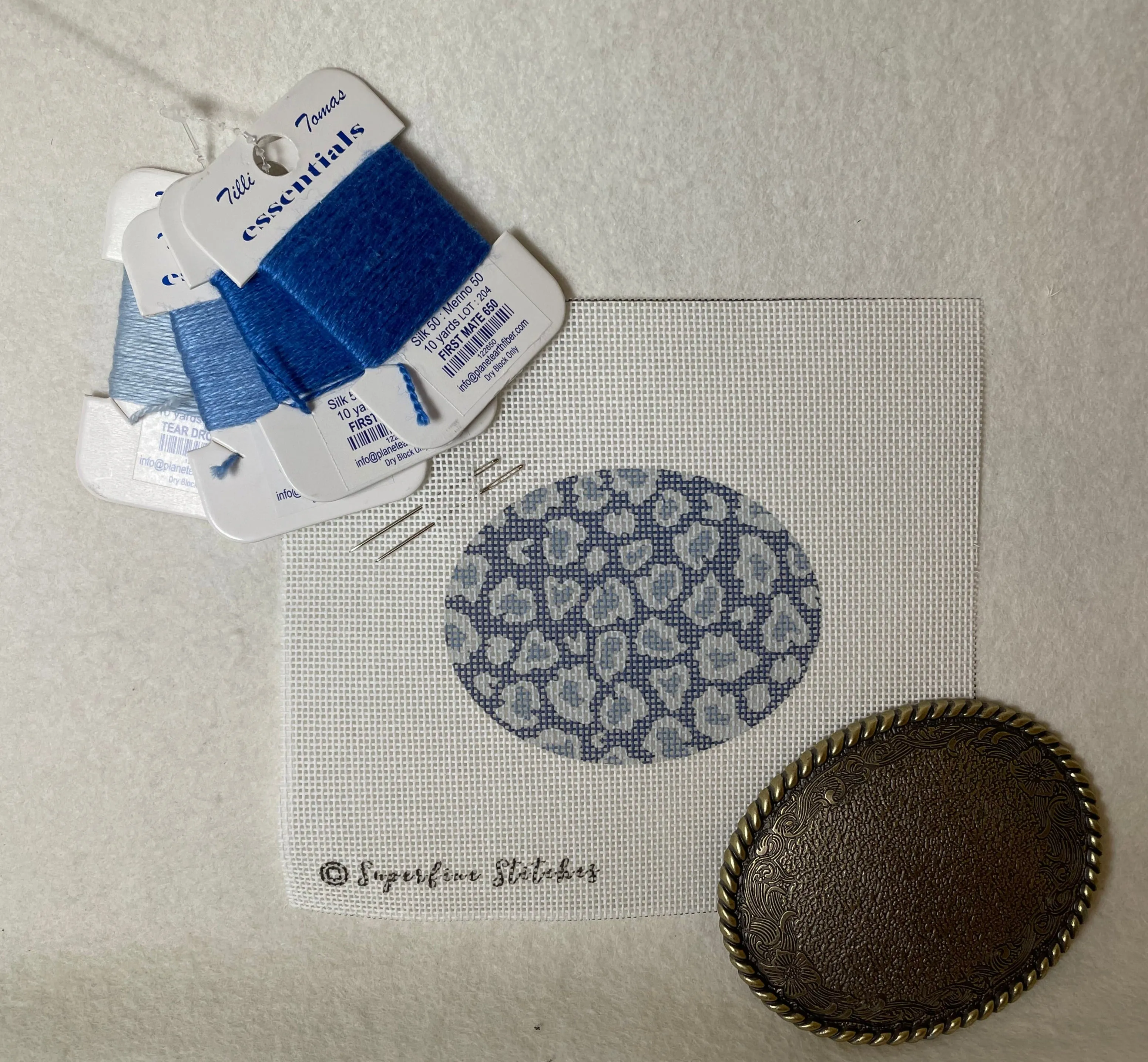 Superfine Stitches Buckle Kit- Blue Leopard