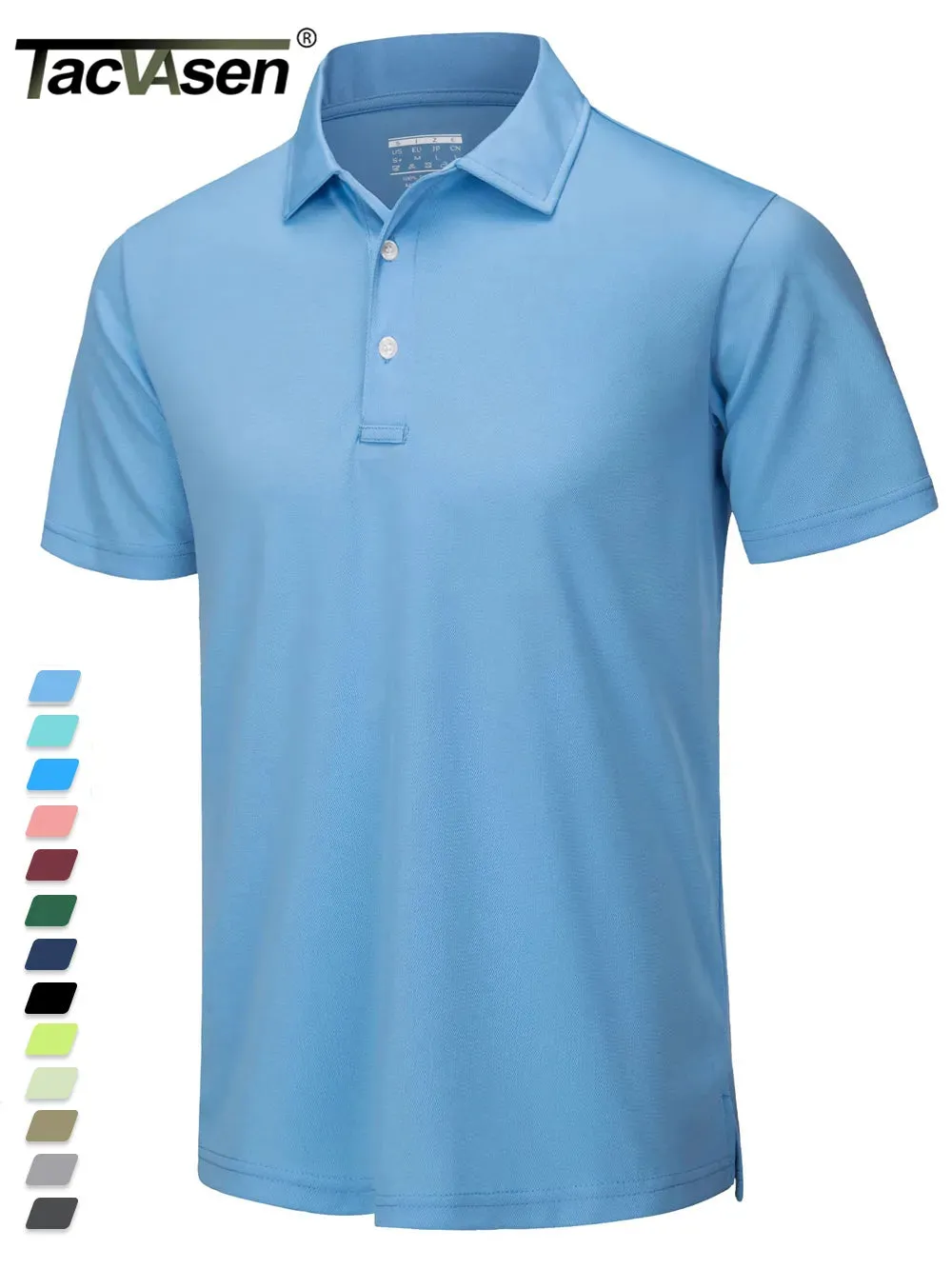 TACVASEN Summer Quick Dry Short Sleeve Polo Shirt