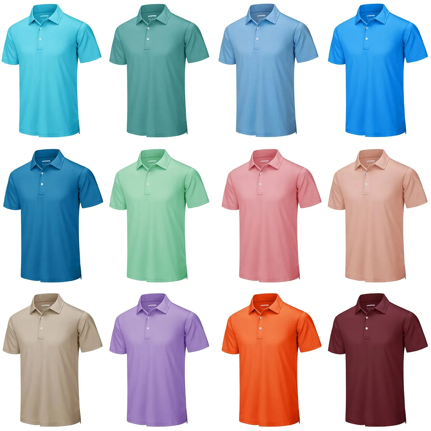 TACVASEN Summer Quick Dry Short Sleeve Polo Shirt