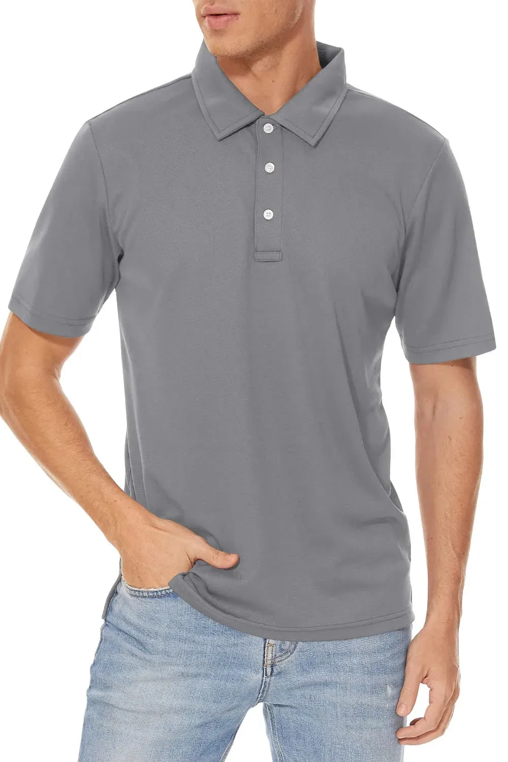 TACVASEN Summer Quick Dry Short Sleeve Polo Shirt