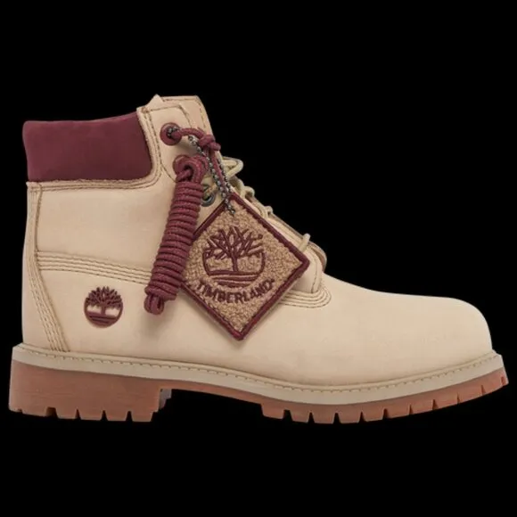 Timberland Premium Lace Up Boots - Light Brown Nubuck Boys Size 6