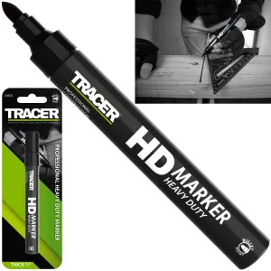 TRACER Heavy Duty Permanent Marker Pen Black 1-3mm Bullet Point