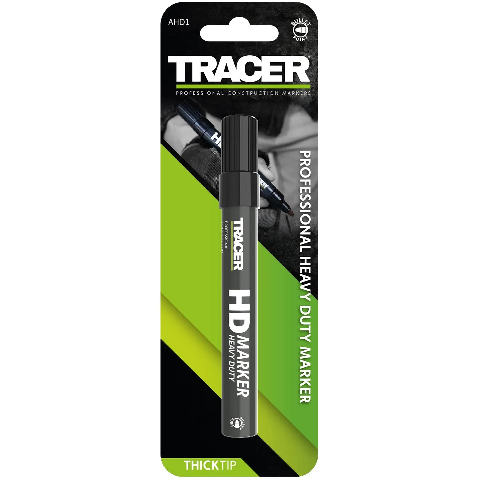 TRACER Heavy Duty Permanent Marker Pen Black 1-3mm Bullet Point