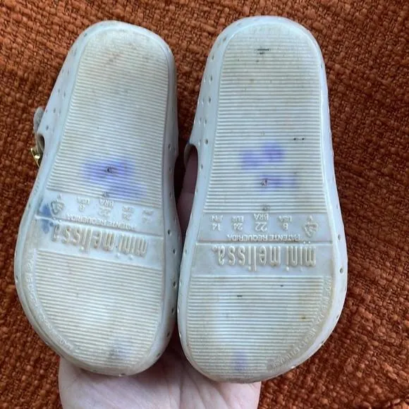 Two pairs of Mini Melissa PLAY condition shoes size 8 Mini Melissa