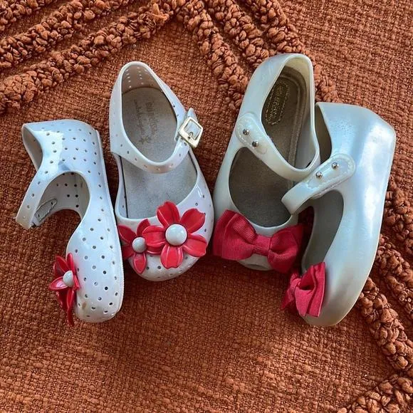 Two pairs of Mini Melissa PLAY condition shoes size 8 Mini Melissa