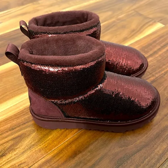 UGG Burgundy Sequin Boots