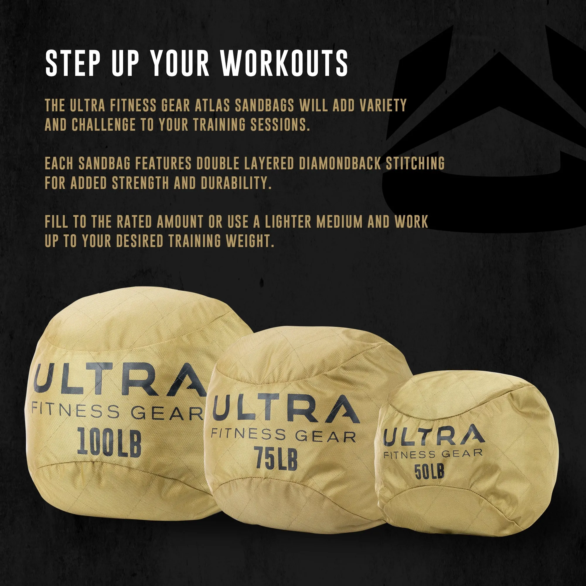 Ultra Fitness Gear Soft Atlas Stone Sandbag, Includes Ultra Durable Soft Outer Shell and Filler Bag
