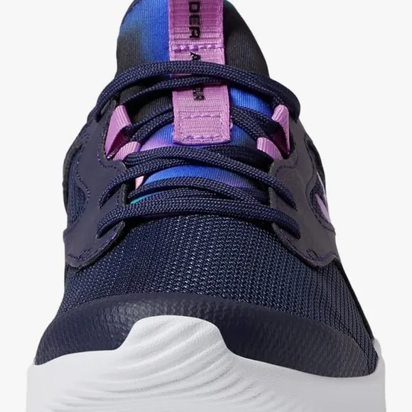 under armour girl’s shoes size 6 color midnight navy blue and lunar purple NWOT