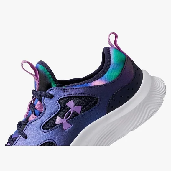 under armour girl’s shoes size 6 color midnight navy blue and lunar purple NWOT