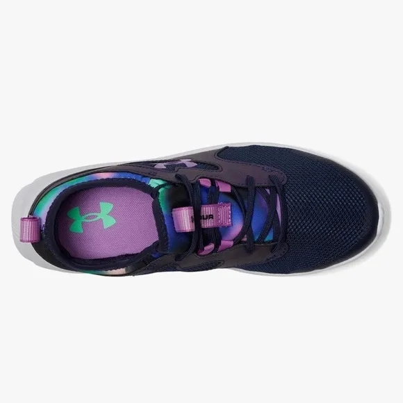 under armour girl’s shoes size 6 color midnight navy blue and lunar purple NWOT