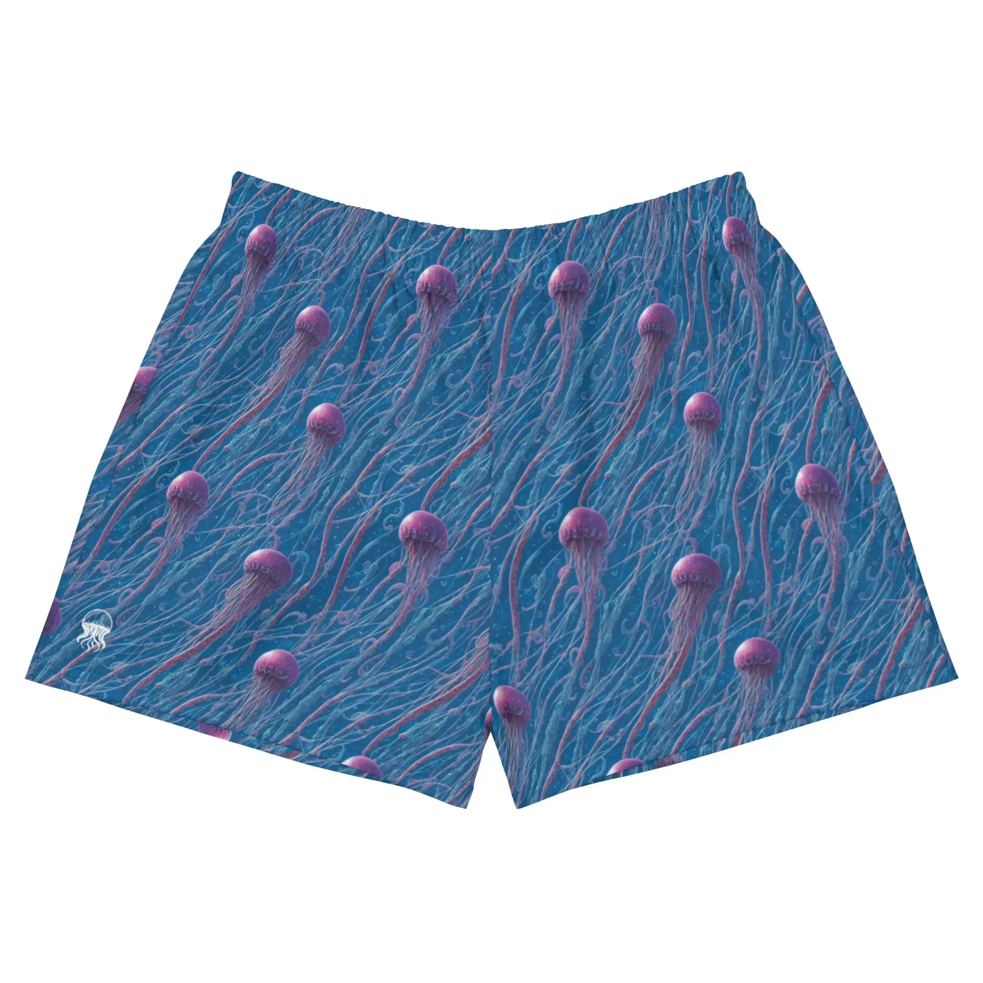 Unisex Athletic Shorts - Blue and Violet Jellyfishes