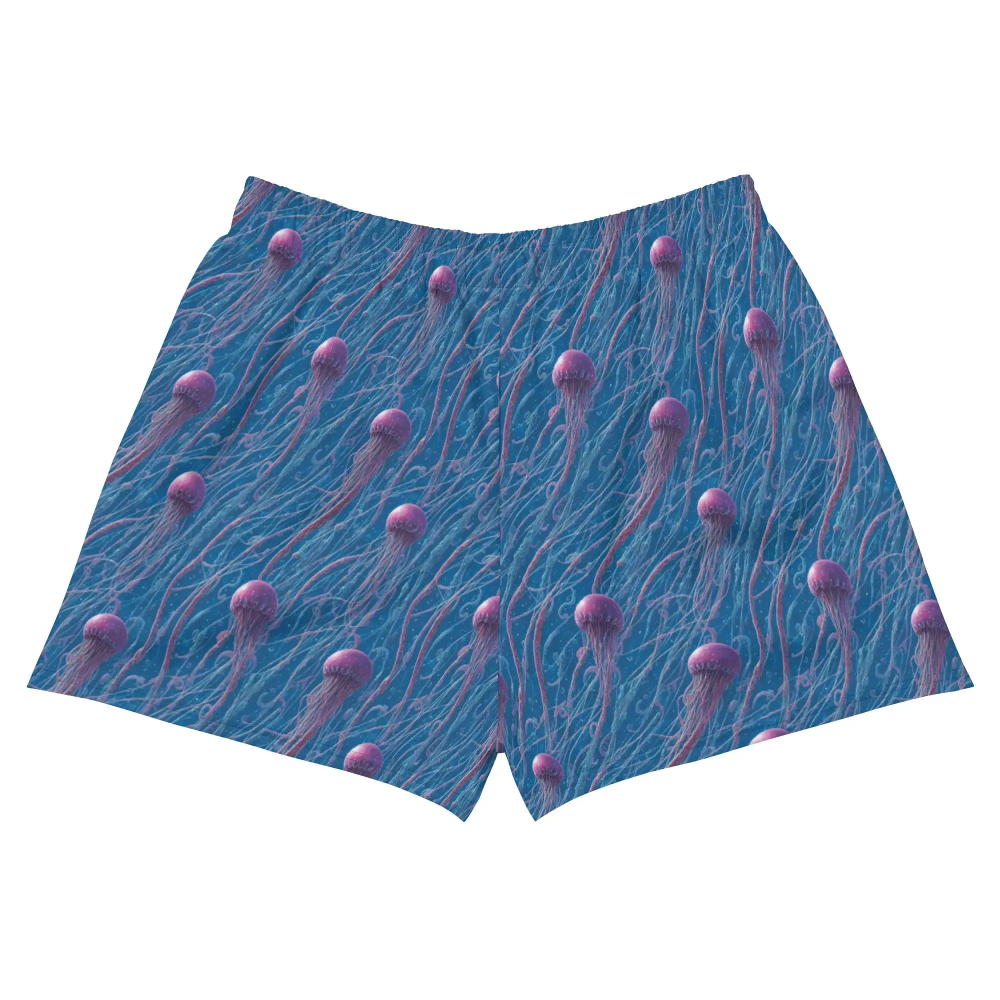 Unisex Athletic Shorts - Blue and Violet Jellyfishes