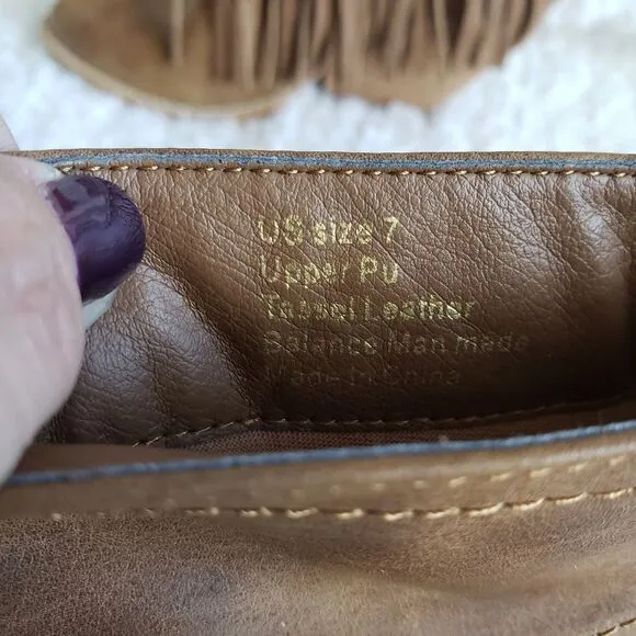 Very Volatile Brown Leather Boho‎ Fringed Ankle Boots