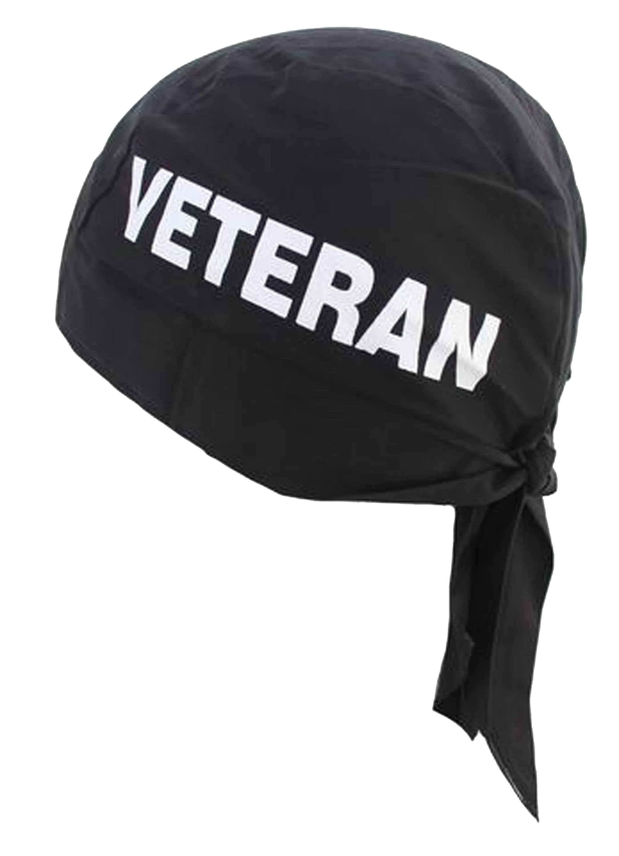 VETERAN Doo Rag MADE IN AMERICA Black Military Bandana Head Wrap Motorcycle Dorag