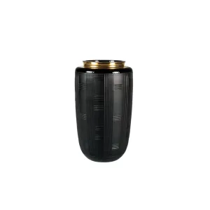 VISTA ALEGRE JET BLACK LARGE VASE