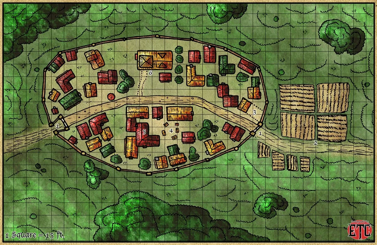 Walled Town Fantasy Map