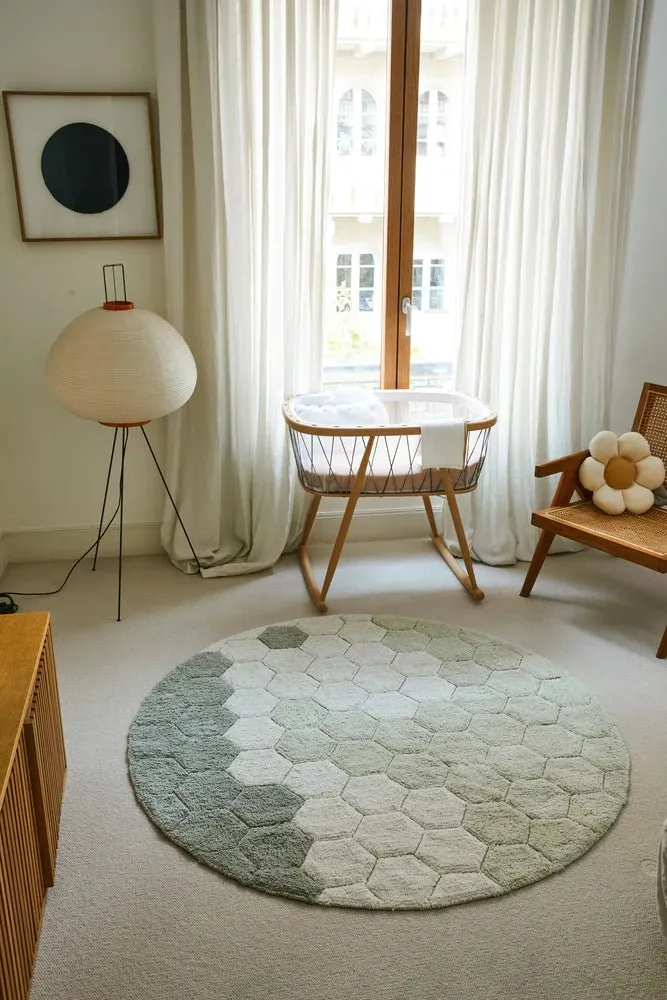Washable Round Honeycomb Rug by Lorena Canals