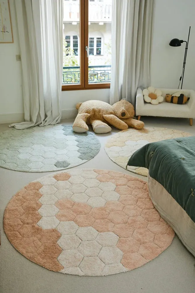 Washable Round Honeycomb Rug by Lorena Canals