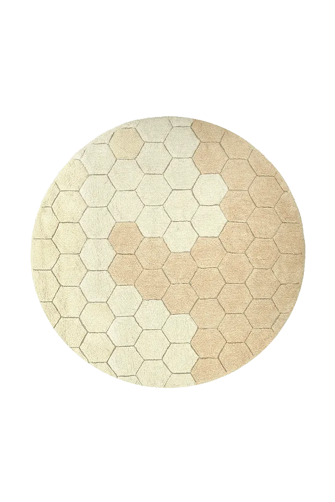Washable Round Honeycomb Rug by Lorena Canals