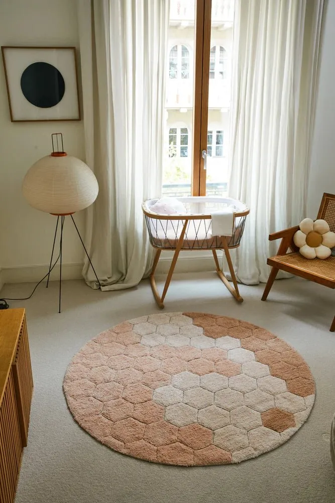 Washable Round Honeycomb Rug by Lorena Canals