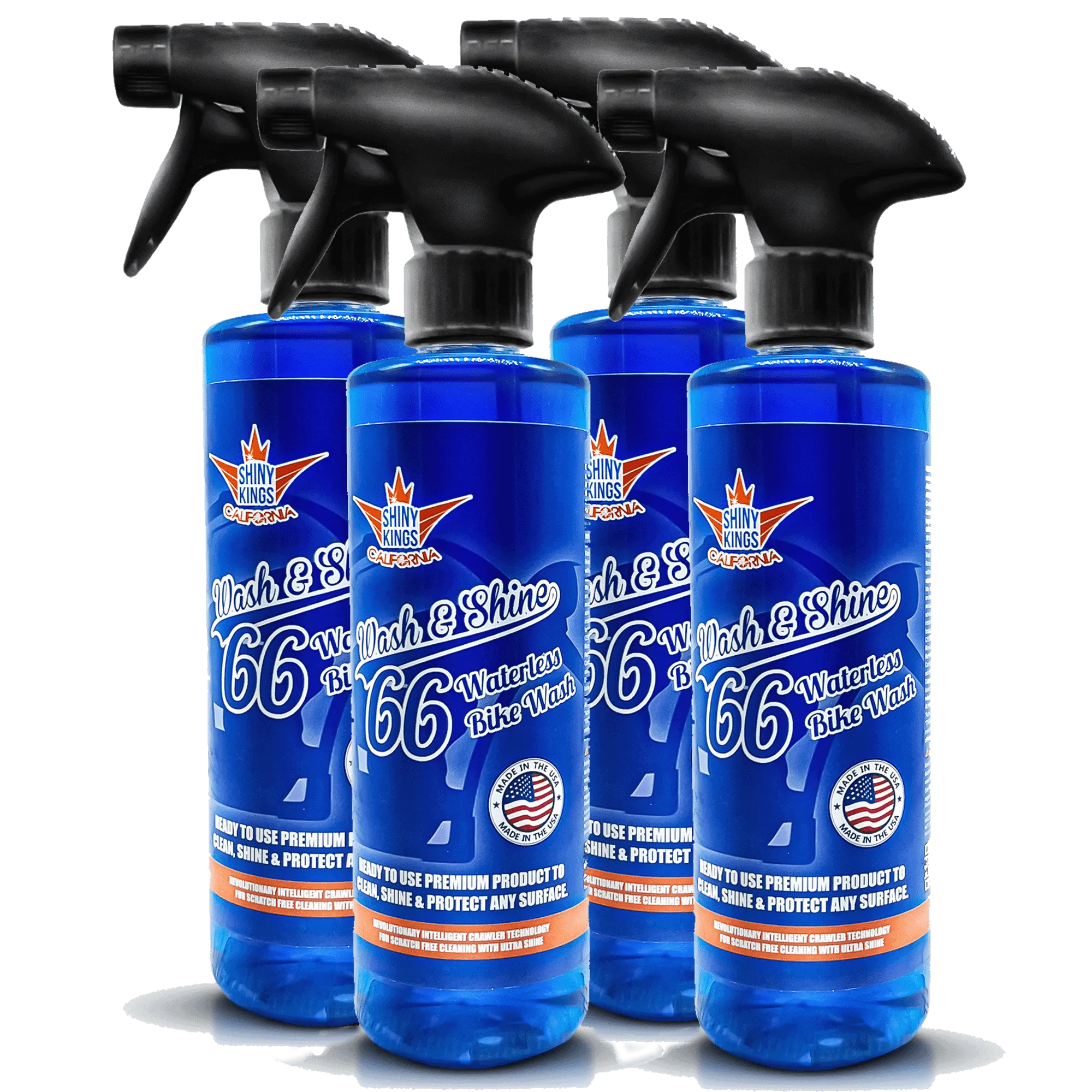 Wash&Shine 66 Waterless Motorcycle Cleaner – 4x16.9 fl. oz (Refill Pack)