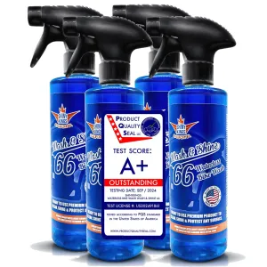 Wash&Shine 66 Waterless Motorcycle Cleaner – 4x16.9 fl. oz (Refill Pack)