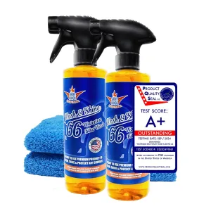 Wash&Shine 66 Waterless Motorcycle Cleaner Kit – 2x16 fl. oz   2xTowels